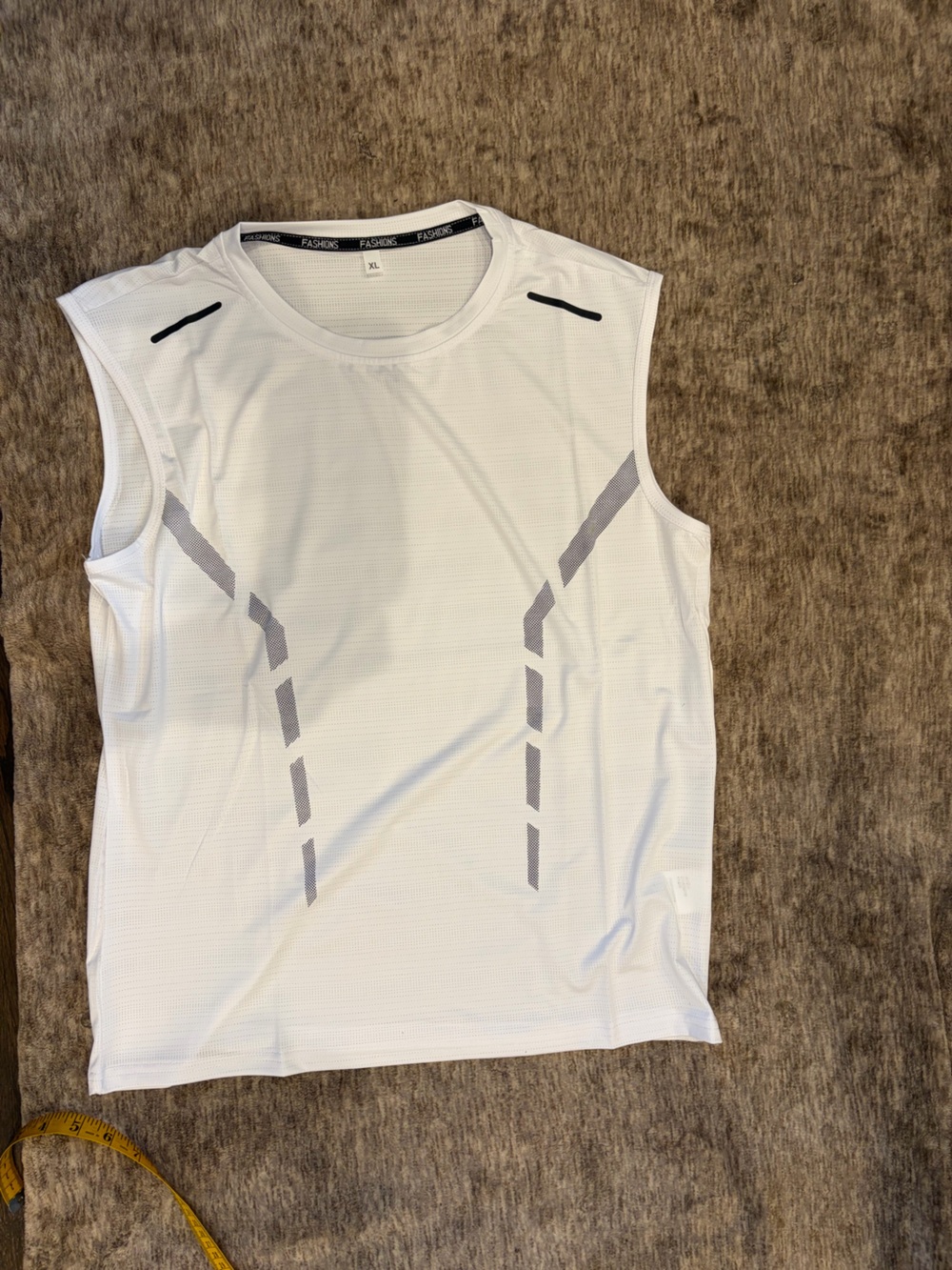 New White Athletic Sleeveless Performance Tank